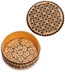 Народные промыслы BST-407 Шкатулка прорезная (береста, прорезная)