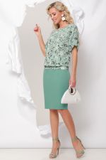 Костюм мятный с рукавами на патах DStrend (Акция)