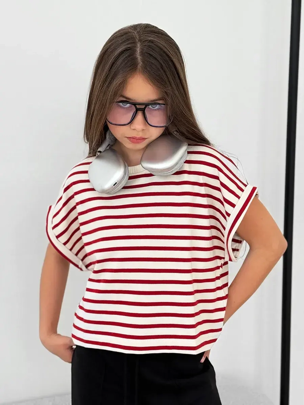 Футболка для девочки на лето в полоску