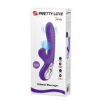 Фиолетовый вибратор Jersey с вакуумной стимуляцией - 21,8 см.