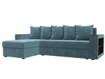 Диван угловой Дубай Лайт левый угол, Бирюзовый, Велюр, 114149L