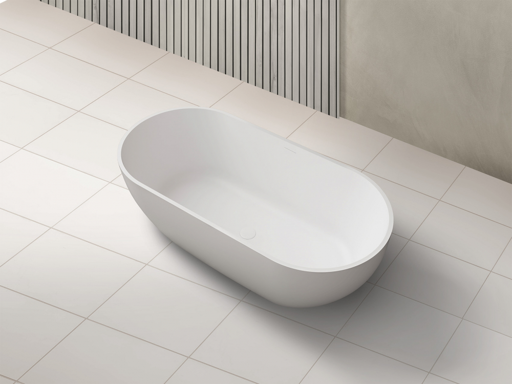 Ванна из искусственного камня ABBER Stein AS9613-1.7 белая матовая  170x75 см