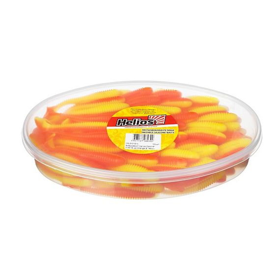 Виброхвост несъедоб. Catcher 3,55&#39;/9 см Orange &amp; Yellow 100шт. (HS-2-015-N) Helios