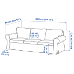 Диван 3-местный - IKEA EKTORP/ЭКТОРП ИКЕА, светло-зеленый