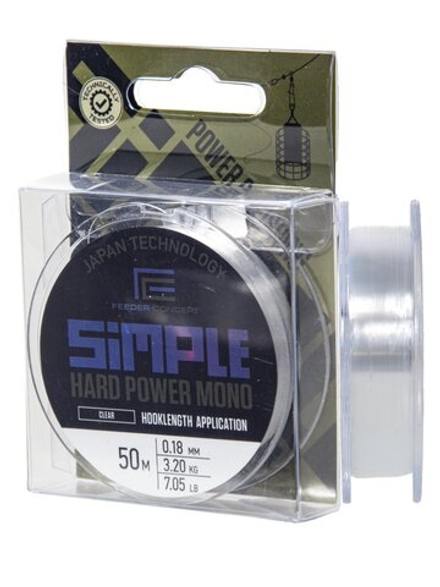 Леска монофильная Feeder Concept Simple Hard Power Mono 50м, 0.18мм