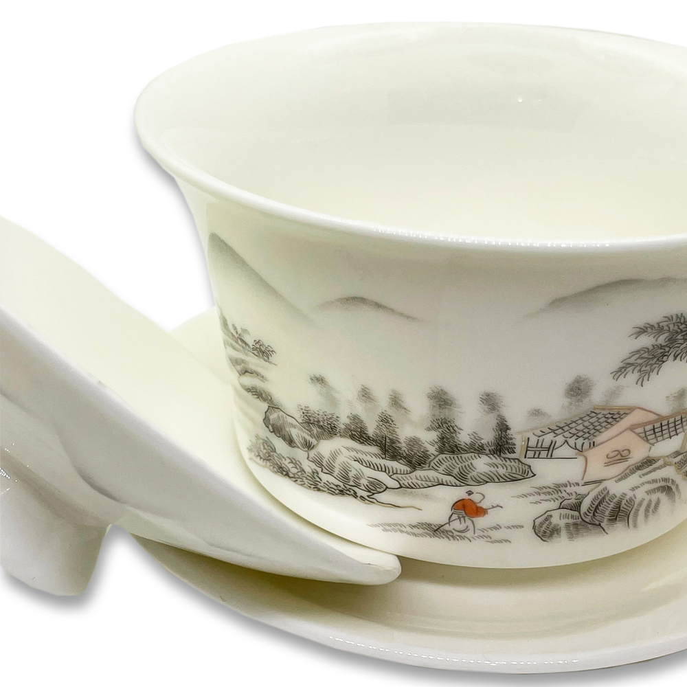 268010.9 Гайвань ГОРНЫЙ САД "Деревня у воды", 220 мл, фарфор