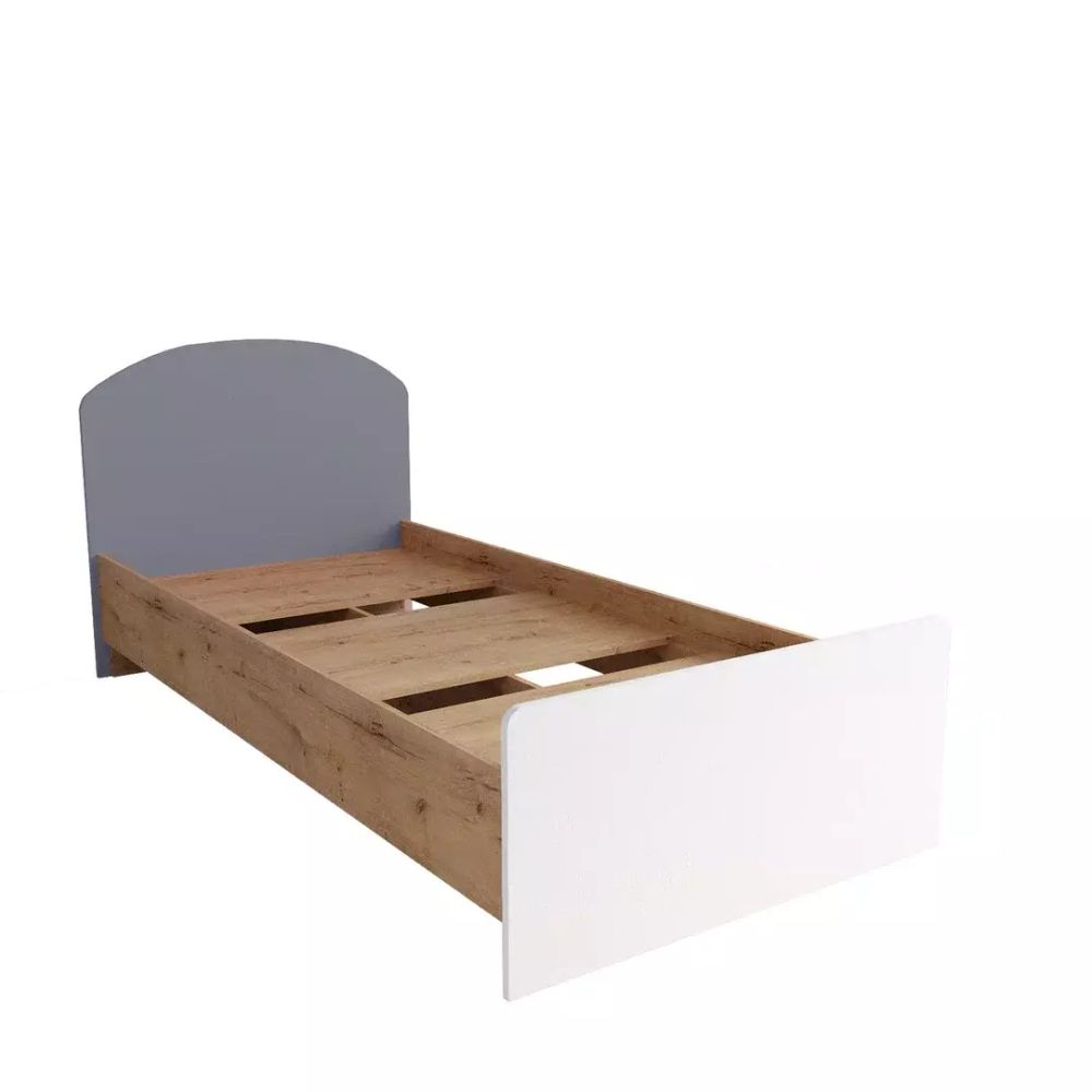 Кровать «Лавис» КРД 900.1 (дуб бунратти/белый софт), ЛДСП\МДФ, ДСВ Мебель