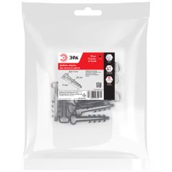 Дюбель хомут ЭРА NO-225-224 для плоского кабеля 6-14 мм чёрный (10 штук) | Дюбель-хомуты