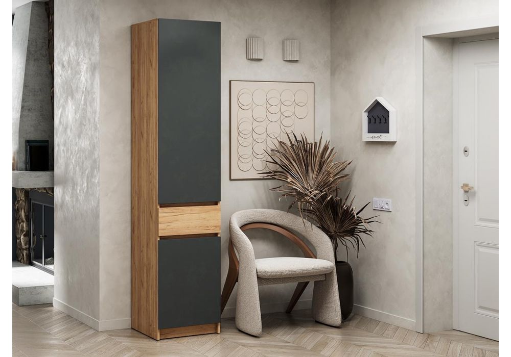 Шкаф Молд 500 дуб крафт золотой / серый графит