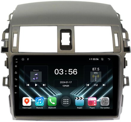 Магнитола для Toyota Corolla 150 2006-2013 (рамка тип 2) - FarCar DX063-2M монитор 9" IPS на Android 13, 4+64Гб, CarPlay