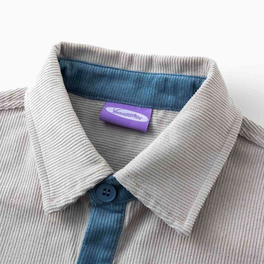 Сорочка Ymkashix Velvet Button мужская светло-серый / синий