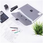 Папка-портфель пластиковая BRAUBERG "ПРОЕКТ", А4 (330х240х35 мм), 13 отделений, серый, РОССИЯ, 226027