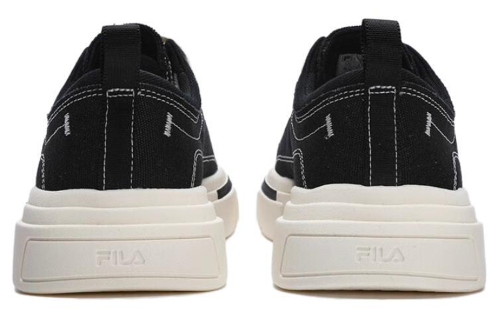 FILA non-slip wear-resistant low-top canvas shoes men's black and white