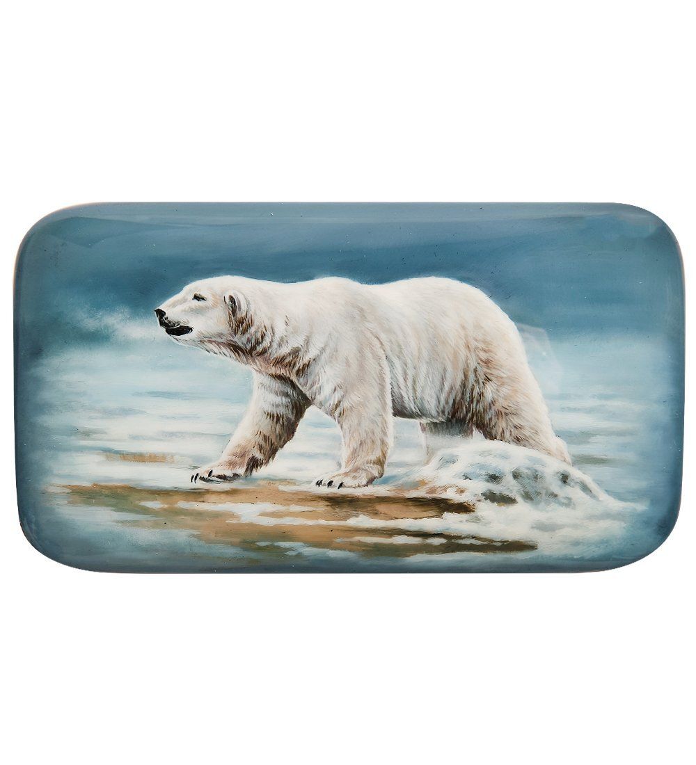 ШК-20/49 Шкатулка «Белый медведь» худ. Ларина М.