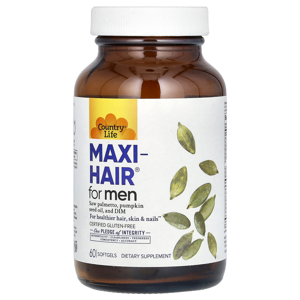 Country Life, Maxi-Hair для мужчин, 60 мягких желатиновых капсул