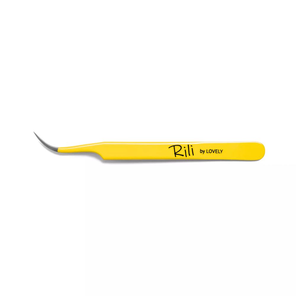 Rili Пинцет для наращивания ресниц тип Изогнутый (Yellow Line)