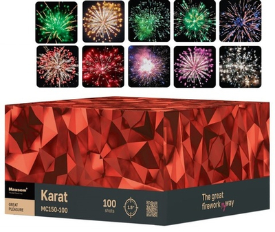 Батарея салютов "Karat" MC150-100 100 залпов * 1.5"