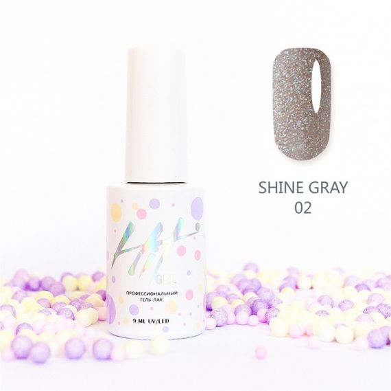 Гель-лак ТМ &quot;HIT gel&quot; №02 Shine Gray, 9 мл