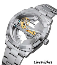 Часы наручные механические скелетоны FORSINING на металлическом браслете, серебристый W8990-01