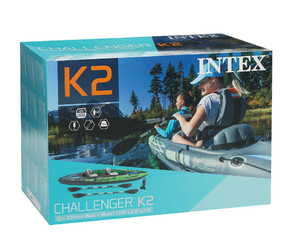 Надувной двухместный каяк Intex Challenger К2 Intex 68306, 351 х 76 см