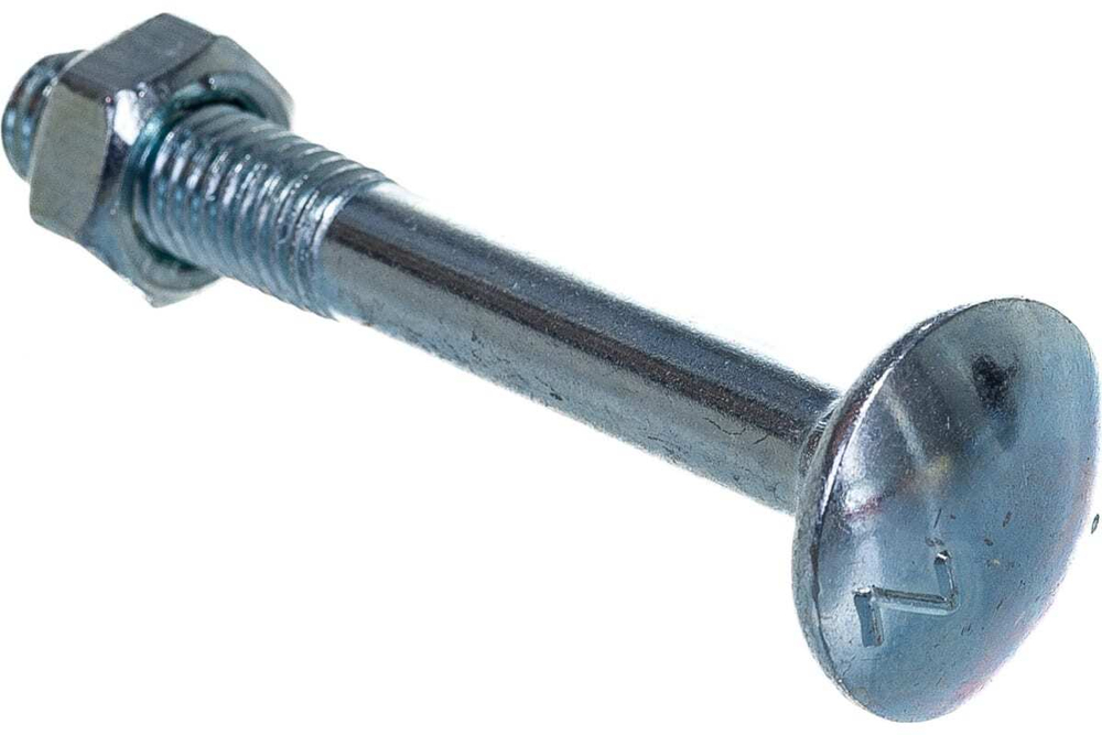 БОЛТ МЕБЕЛЬНЫЙ ELEMENT DIN603 С ГАЙКОЙ ОЦИНК 8Х60 4ШТ 2137