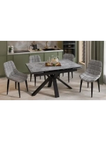 Стол кухонный Черный муар мрамор 140(200)х85х76 см