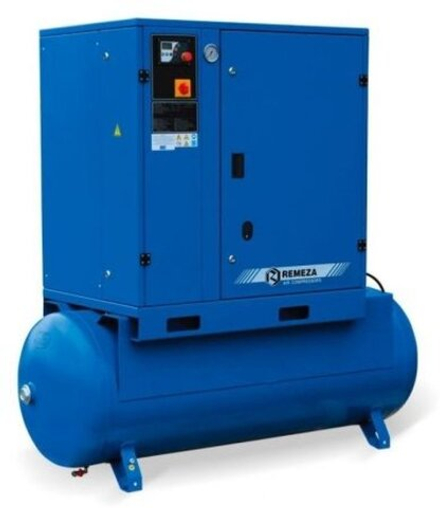 Винтовой компрессор ВК15Е-15-500, ресивер 500 литров , производительность 1100л/мин,  рабочее давление 15 бар, мощность двигателя 11кВт, вес 475 кг, габариты 2015x680x1585мм. REMEZA, Республика Беларусь