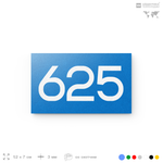 Номер на дверь 625, табличка на дверь для офиса, квартиры, кабинета, аудитории, склада, голубая 120х70 мм, Айдентика Технолоджи