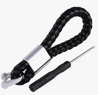 Брелок для ключей Кожа искуст ПЛЕТЕНКА   без эмблемы 132533  с отверткой (в уп)