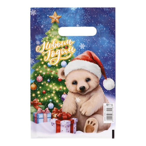 Пакет полиэтиленовый НГ "Полярный новый год", 20х30 см