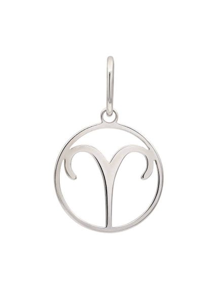 Подвеска Знак зодиака Овен из серебра, вид спереди
