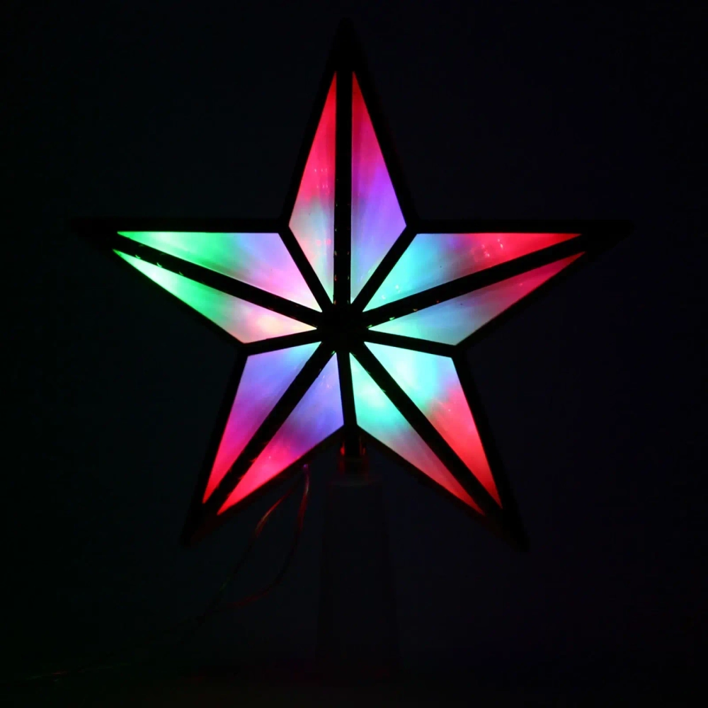 Фигура светодиодная ЗВЕЗДА ДЛЯ ЁЛКИ «Золотой кант» 10 ламп LED, 15 см. RG/RB