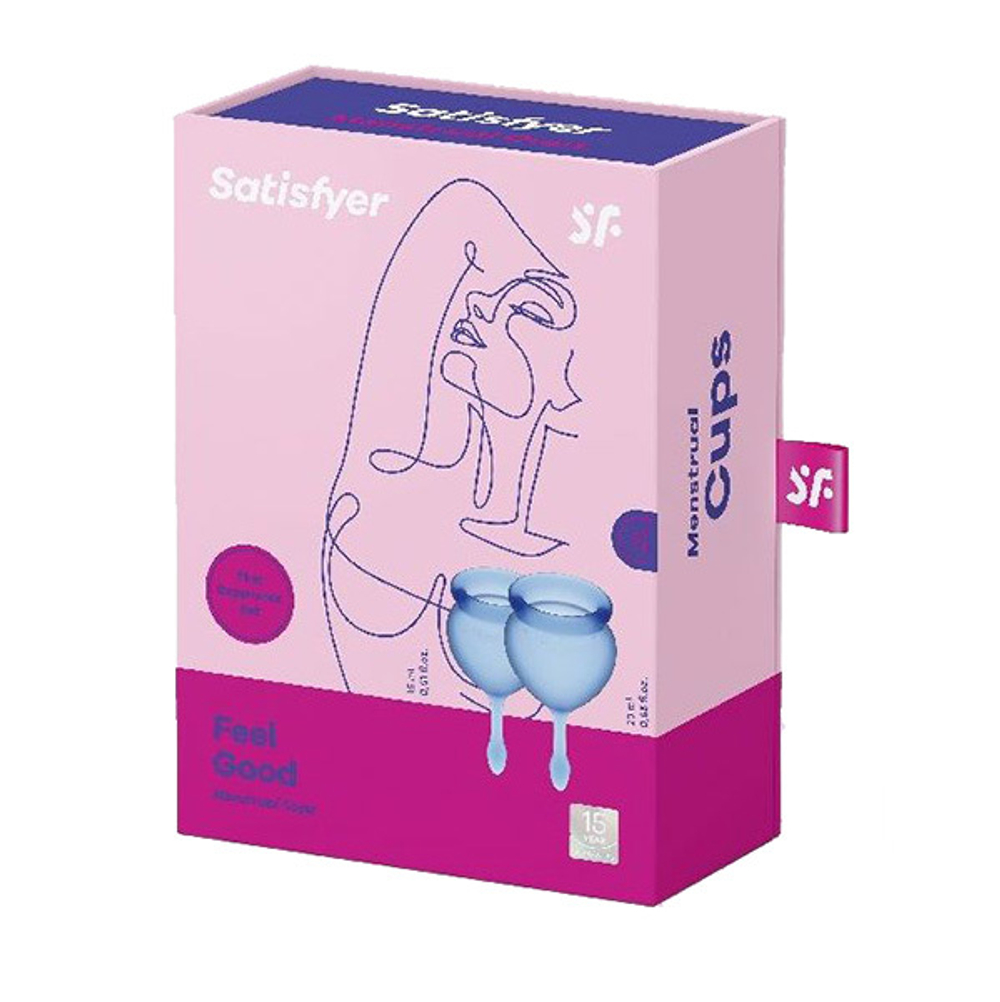 Набор синих менструальных чаш Satisfyer Feel good Menstrual Cup
