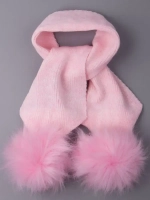 Шарф зимний вязаный с помпонами для детей