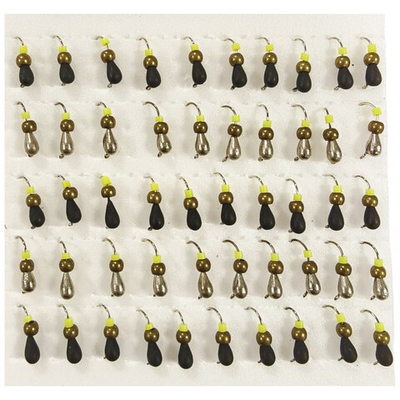 Мормышки Капля d 3мм. 0.6гр. Вольфрам. С петлей. Латунный шар (набор 10 штук)