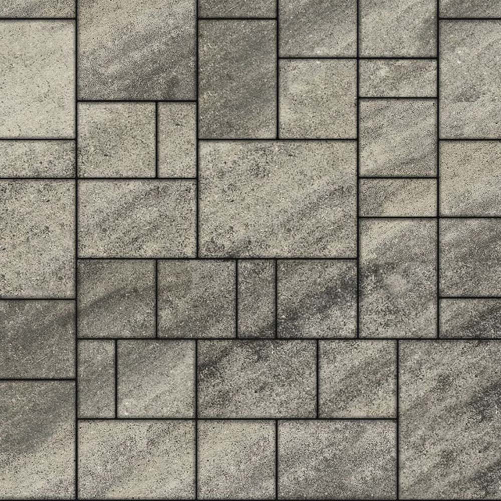 Тротуарная плитка МЮНХЕН - Листопад гладкий Антрацит, комплект из 4 видов плит