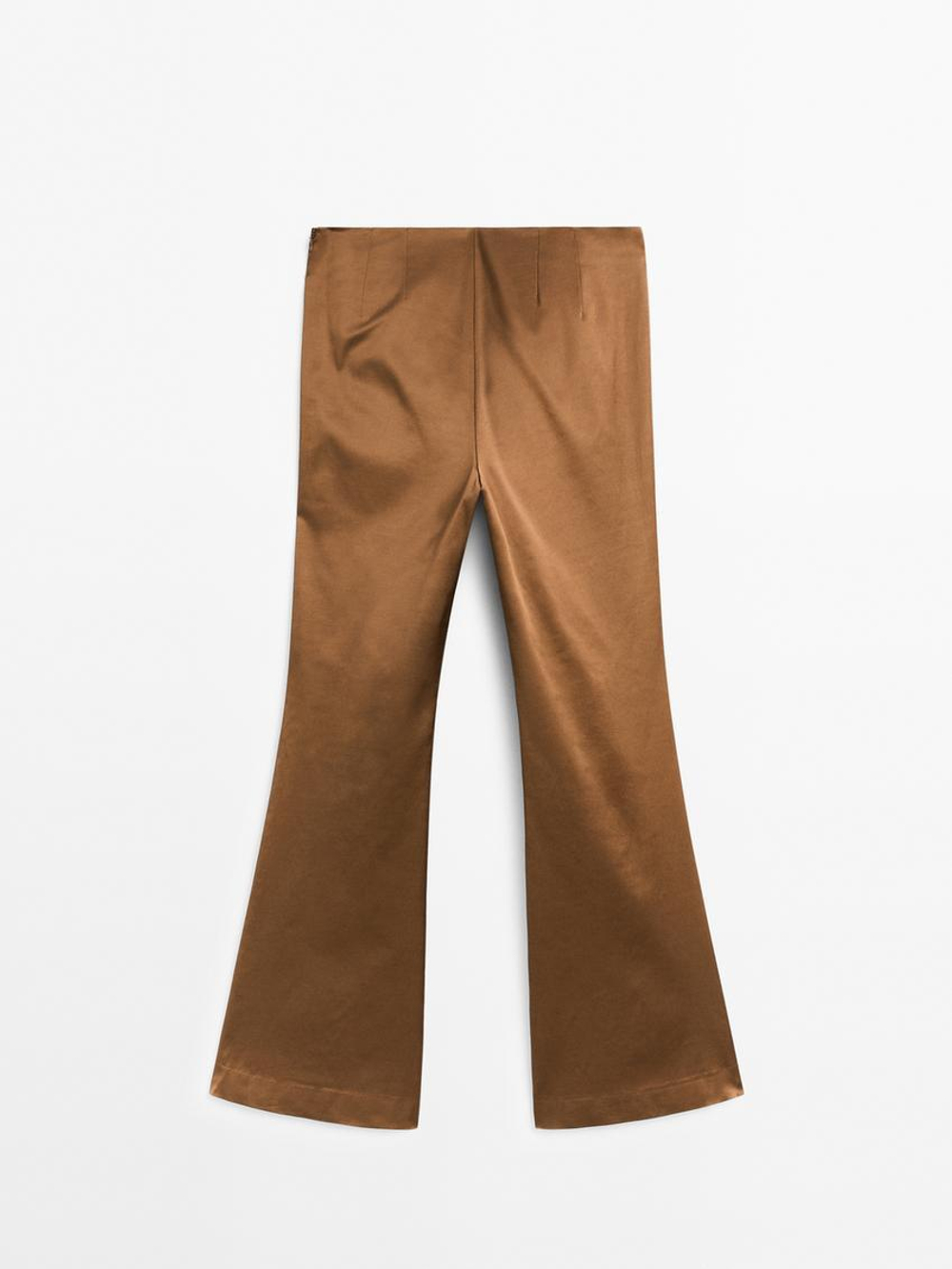 Massimo Dutti Атласные брюки, коричневый