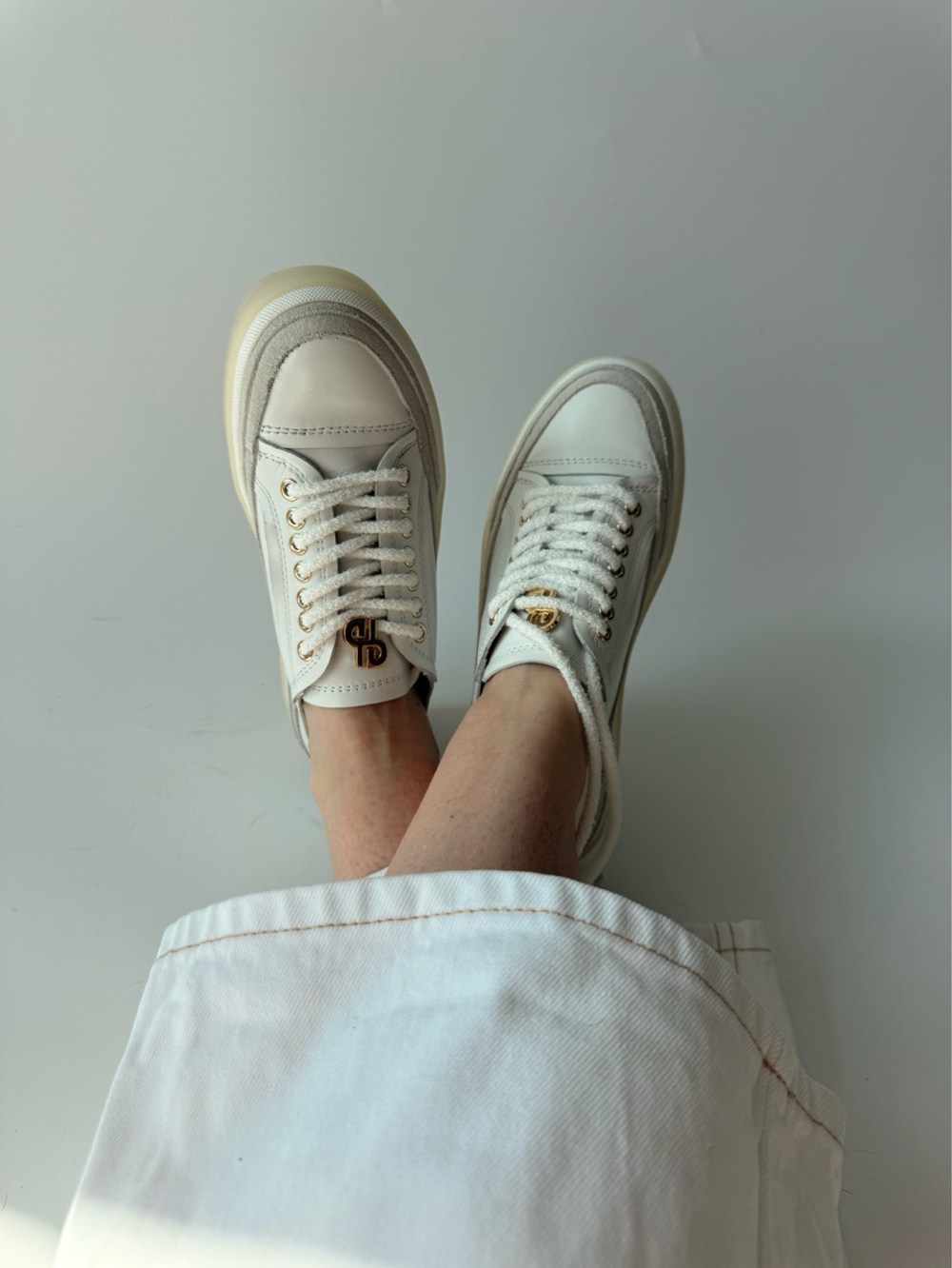 Кеды KLARA в белой коже