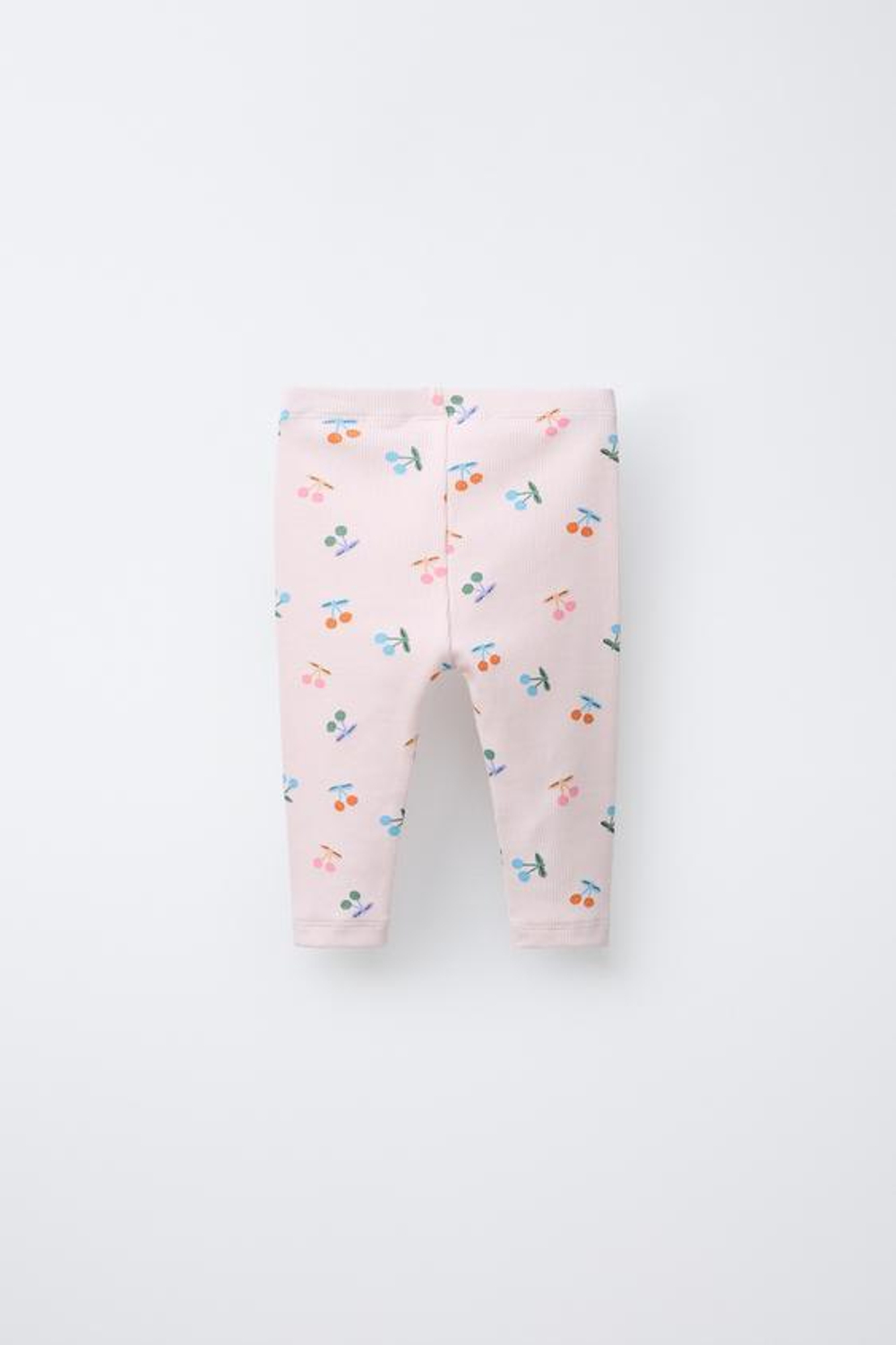 ZARA ЛЕГИНСЫ В РУБЧИК С ПРИНТОМ «ВИШНЯ», РОЗОВЫЙ