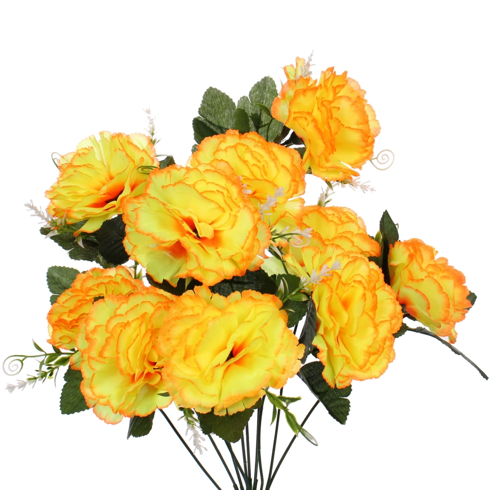 Искусственные цветы «Цветочная мелодия» Гвоздики 50см 10 цветков желтые