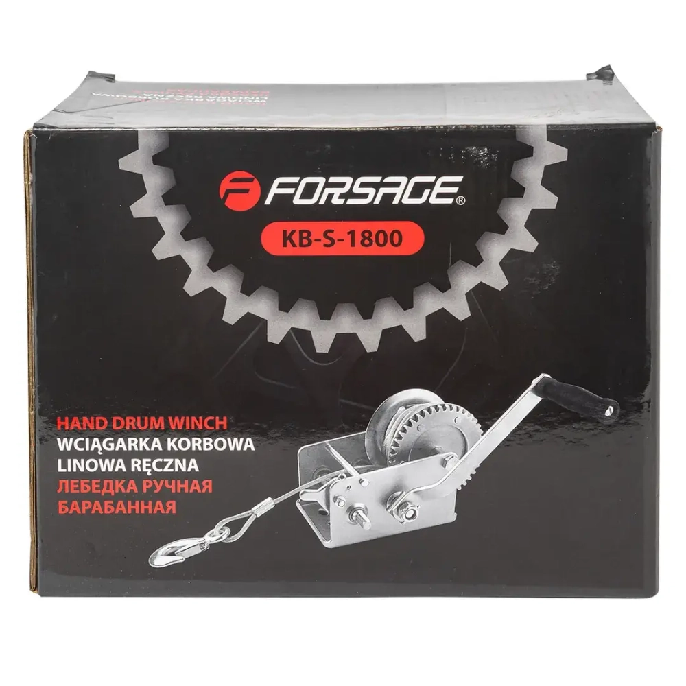 Лебедка барабанная ручная г/п 810кг Forsage F-KB-S-1800