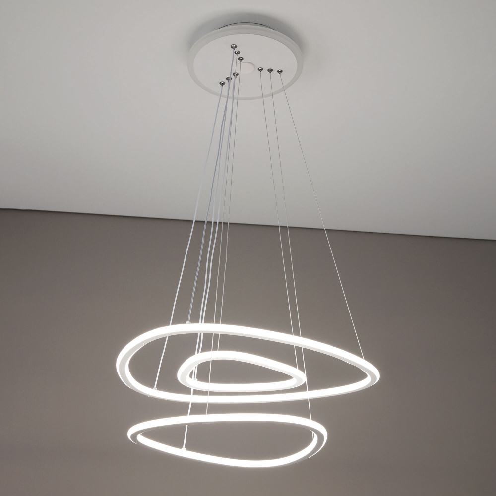 Citilux Неон Смарт CL731A330E RGB Умная подвесная люстра Белая