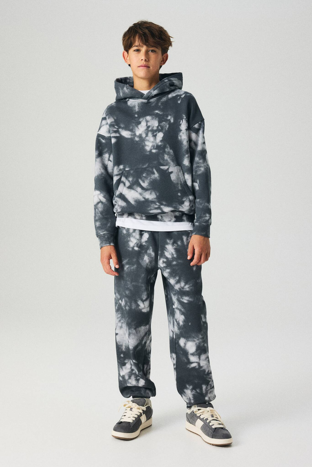 H&M Комплект из толстовки с капюшоном и брюк-джоггеров, серый