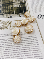 Пуговицы "Роза" золотистые белые перламутровые