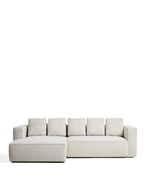 3-местный диван-кровать Marela бежевый шенилл с кушеткой слева, 276 см