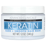 Advanced Clinicals, маска с кератином для гладкости волос, 340 г (12 унций)