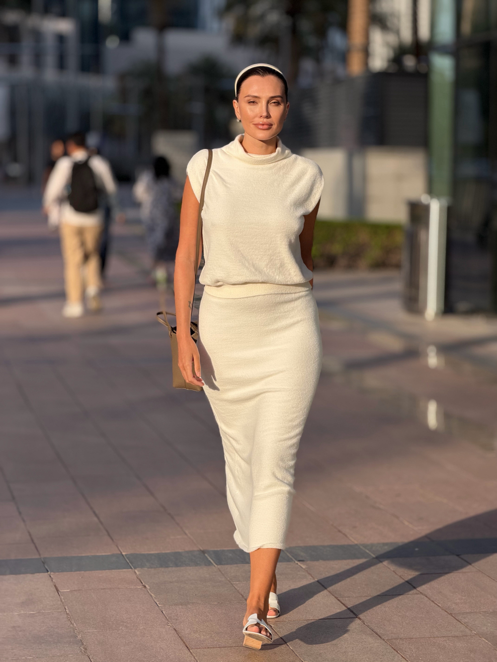 юбка макси в молочном  цвете