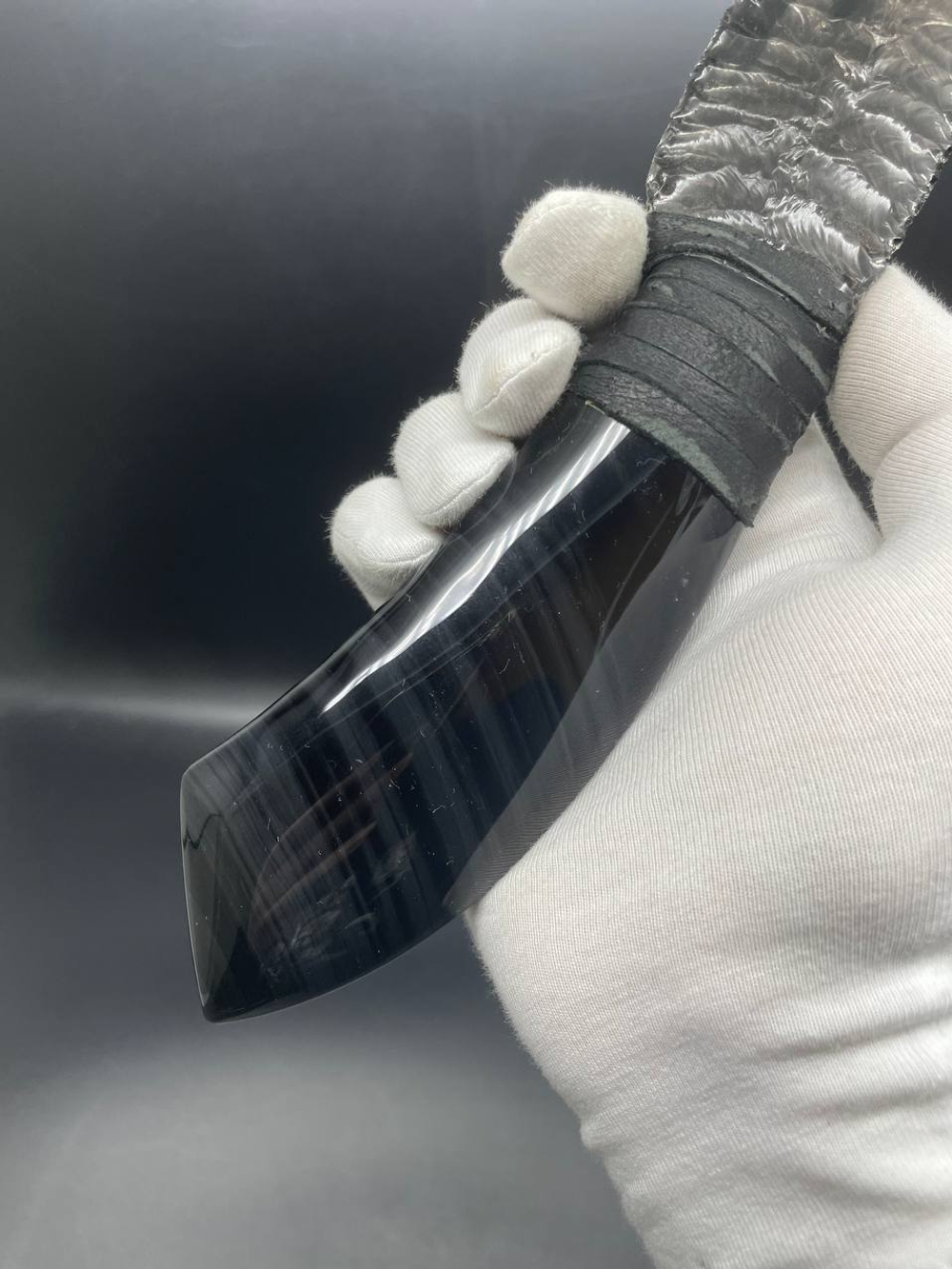 Обсидиановый клинок с рукоятью из обсидиана 25 см