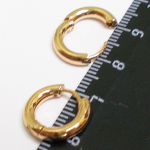 Серьги кольца с замком (диаметр 8мм) для пирсина ушей. Медицинская сталь, золотое анодирование. Цена за пару