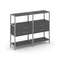 Shelf System Двухсекционный стеллаж трехярусный с ящиками SN.STM-322 Антрацит/Металл Серый 1590*400*